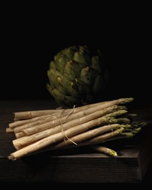 Still Life with Asparagus and Artichoke After Coortes.JPG